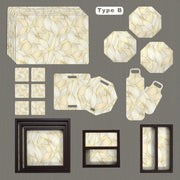 24 Pieces Table-Serveware Set Golden Leaves